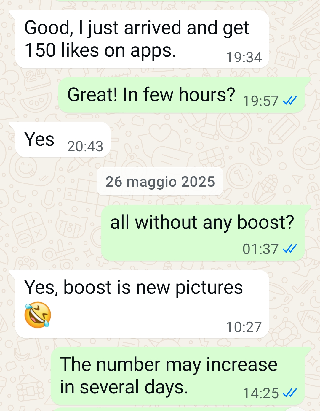Testimonianza cliente soddisfatto per risultati su dating app